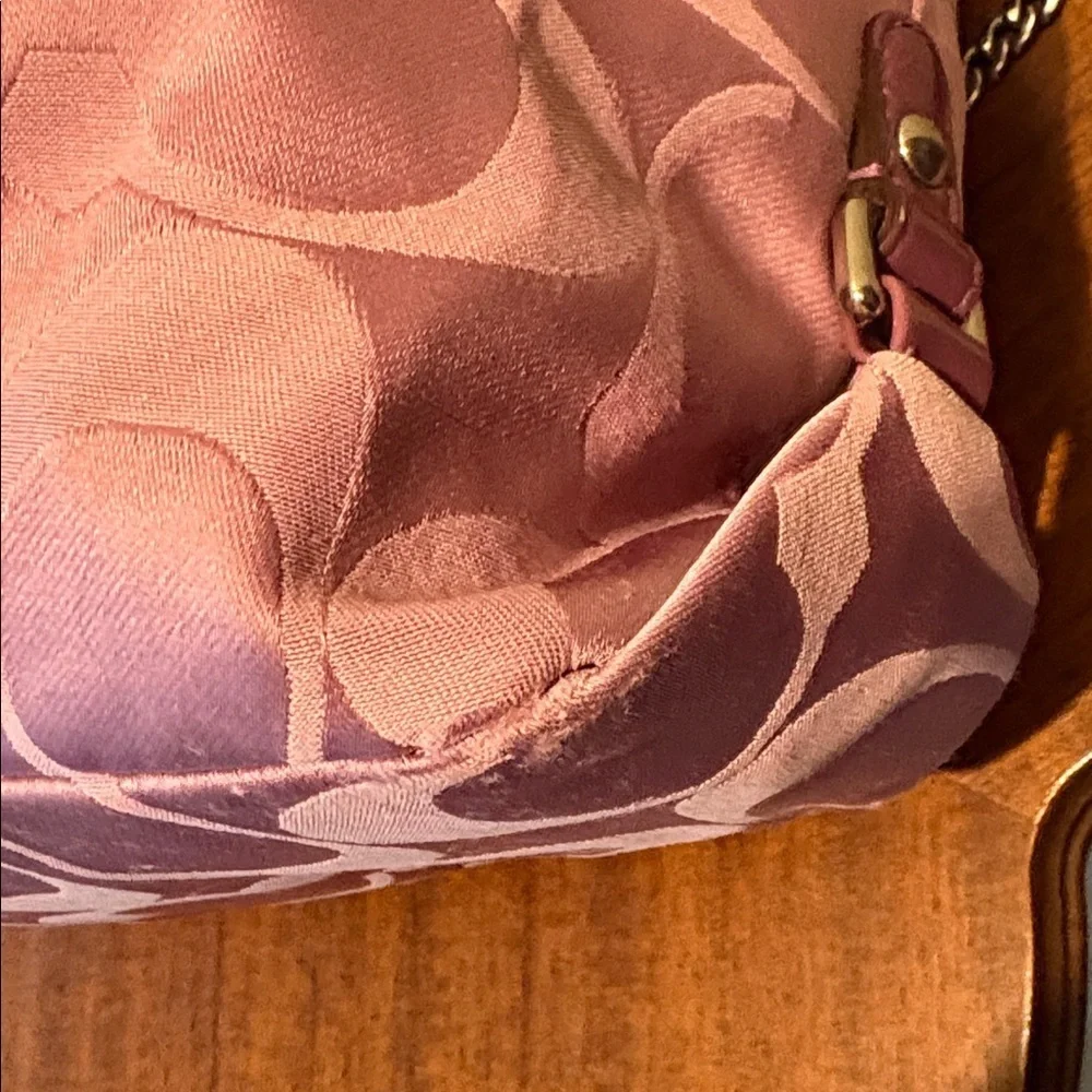 Coach  Brooke satchel  monogram canvas  lavender/dark violet trim Crossbody bag